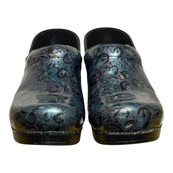 Dansko Professional Clogs Women's 10.5 Raindrop Galaxy Embossed Leather - Picture 2 of 8